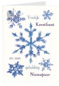 Kerstkaart sneeuwvlokjes aquarel